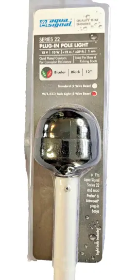 22110-7-boat Aqua Signal 22110-7 Bicolor 12in Pole With Led Task L Light-marine Boating