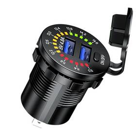 Bcsmmcar Se2r 12v 4.8a Car Fast Charger Socket Dual Usb Power Outlet Led Voltmeter Waterproof