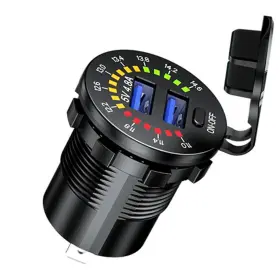 Se2r Bcsmmcar 12v 4.8a Car Fast Charger Socket Dual Usb Power Outlet Led Voltmeter Waterproof