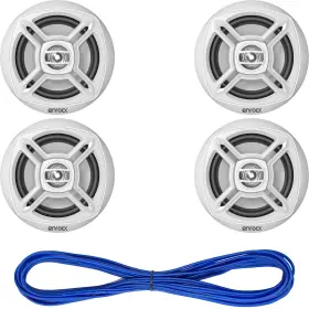 Ekmr1672w-ekmr14g50 Enrock 6.5 Inch White Marine 100w Dual Cone Speakers 50ft Boat Speaker Wire