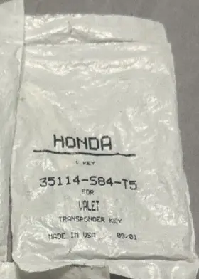 35114-s84-t5 Honda 114-s84-t5 Valet Key 35114-s84-t5 Honda 114-s84-t5 Valet Key