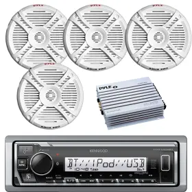 Plmrx77 Kenwood Single Din Marine Digital Media Receiver 4x 7.7 Inch 280w Speakers 4-ch Amplifier