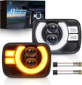 Mictuning H6054 New 5x7 5x6 J2 Eclipse Z Shape Led Headlights Jeep Ford Chevy Gmc