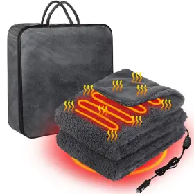 Sw-riakrum-659960 Riakrum 12v Heated Car Blanket 58 X 43 Inch Portable 3 Grey
