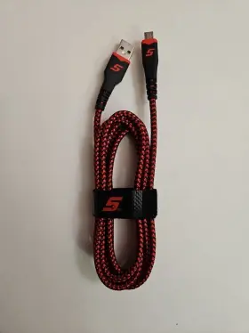 Ctccorda2b Snap-on Usb-a To Micro-usb Charging Cord Red Braided New
