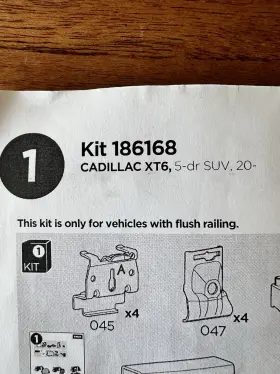 186168 Thule Kit 4-pack Cadillac Xt6 6168 Fit 186168 Thule Kit 4-pack Cadillac Xt6 6168 Fit