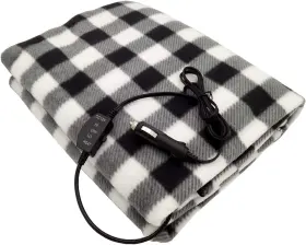 Tohmr 778601621671 Electric Blankets - 12v Car Heating Blanket 58 Inch X 42 Gray/white