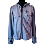 Women Harley-davidson Zip Hoodie Size Medium Gray Black Stitch Thumb Holes Pre-owned. Price: $39.00.