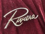 1963-1967 Buick Riviera Fender Hood Script Emblem 1356961 Cursive Chrome Used. Price: $28.00.