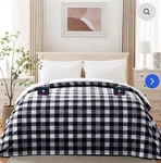 Westinghouse Electric Heated Sherpa Plaid Blanket 84" X 90", Black - Queen New. Price: $79.99.