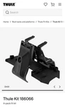 186066 (thule Fit Kit) - 4 Pieces Used. Price: $99.99.