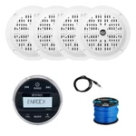 Enrock Marine Gauge Wireless Receiver, 4X 4'' 100W Boat Speakers, Antenna, New. Price: $154.49.