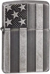 Zippo Armor American Flag Antique Silver Plate 28974 New. Price: $64.95.