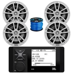 Jbl Marine Bluetooth Stereo Receiver, 6.5" 225W Max White Speaker (qty 4) W/wire New. Price: $319.99.